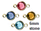 Gold Plated Swarovski Channel Birthstone Connectors (CLK6G)